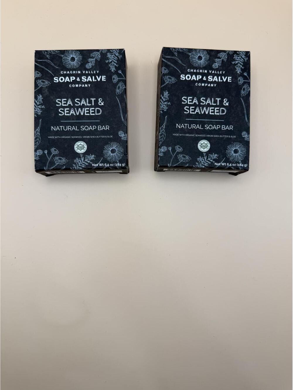 Set of 2 Chagrin Valley Sea Salt & Seaweed Spa Soap Bars 5.6oz - Organic - NEW